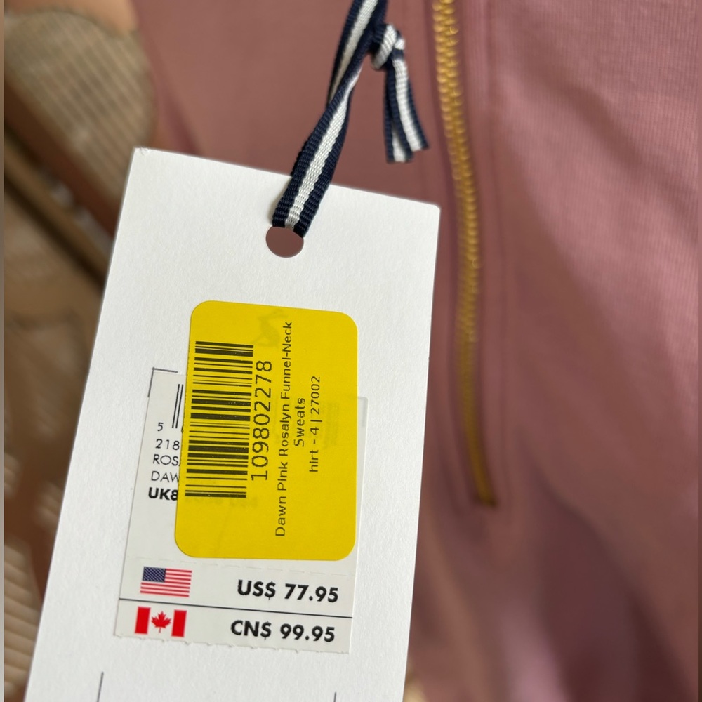 Joules Rosalyn Funnel-Neck Sweatshirt | 4 | Dawn Pink - Picture 8 of 9
